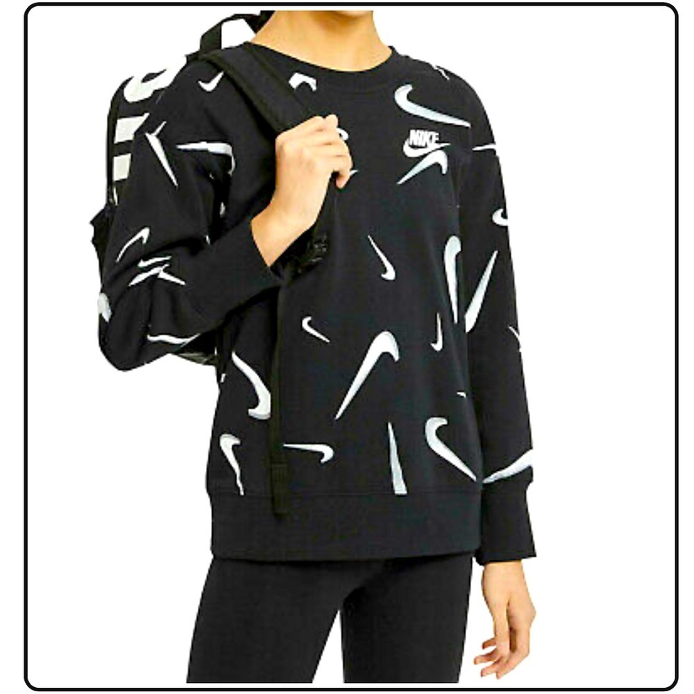 Nike Sportswear Girls’ 3D Swooshfetti Crew Neck Sweatshirt – Size Medium